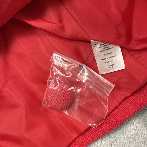 Talbots Women’s Size 12 Red Cotton Blend Peacoat Button Front Lined Classic Jack - Picture 6 of 10